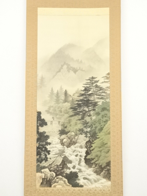 道具 ] - 道具 内田幸堂筆 彩色山水 肉筆絹本掛軸（共箱） | ネット